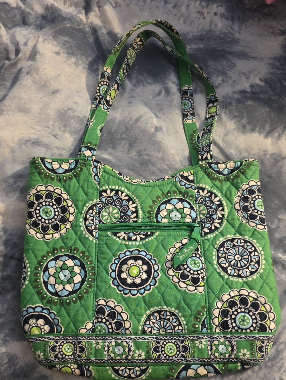Vera Bradley Green Quilted Medallion Tote